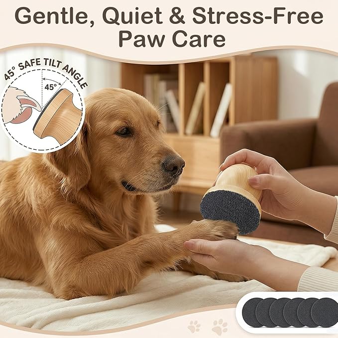 Dog Nail File with 6 Replaceable Sandpaper Sheets – Pet Nail File Board for Dogs & Cats, Safe Scratch Nail Grinder for Smooth, Healthy Nails at Home