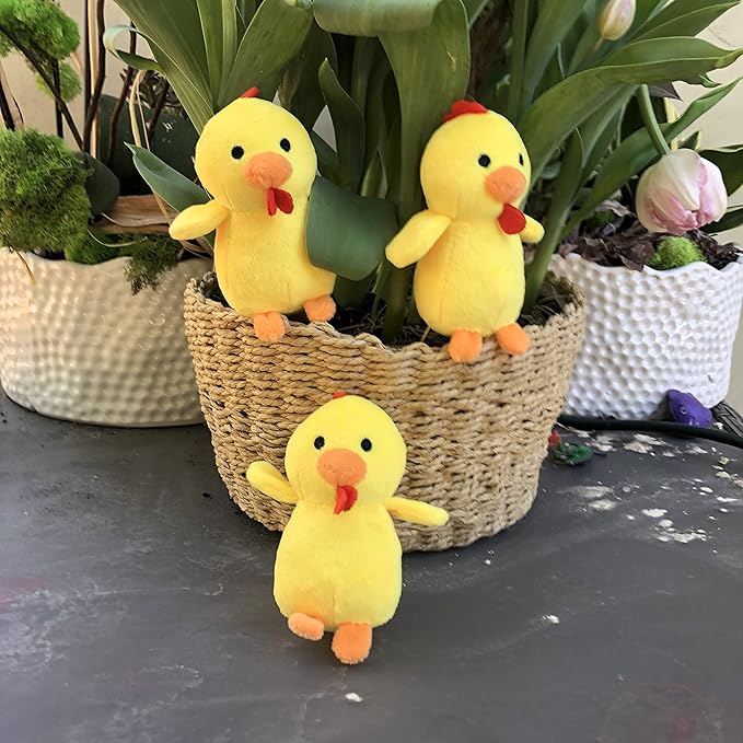 Glow Pups Chicken Dog Toys with Squeaker, Promotes Mental Stimulation, Soft Plush Dog Toy Material, 3" X 2", Cute Design, Relieves Boredom, 3 Pack of Replacement Chickens