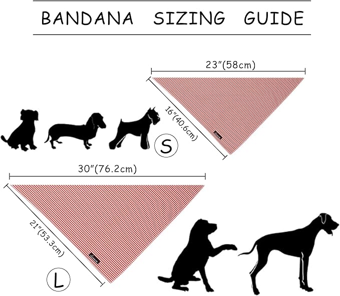 ARING PET Stripe Dog Bandanas, Cute Red Pet Bandana Scarf Triangle Bib for Small Medium Large Boy Girl Dogs Cats, Puppy Kerchief for Daily Wear Walks Party Photos-L