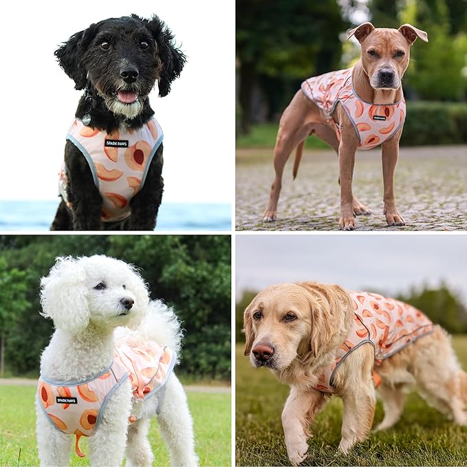 Spark Paws Dog Cooling Vest - SPF 50 UV Sun Protection - Summer Heat Relief Gear for Dogs, Lightweight, Evaporative Cooling - Dog Anxiety Relief Vest During Hot Days - Peaches - Size 3XL