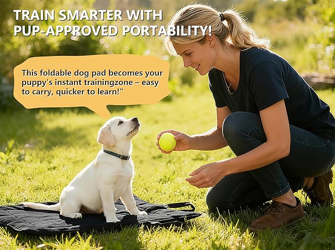 Portable Dog Mat, Waterproof Outdoor Pet Mat for Camping Sleeping, Pet Cushion Pad with Handle for Small Dogs, Outdoor Training Dog Bed for Puppies, Easy to Carry, Super Soft