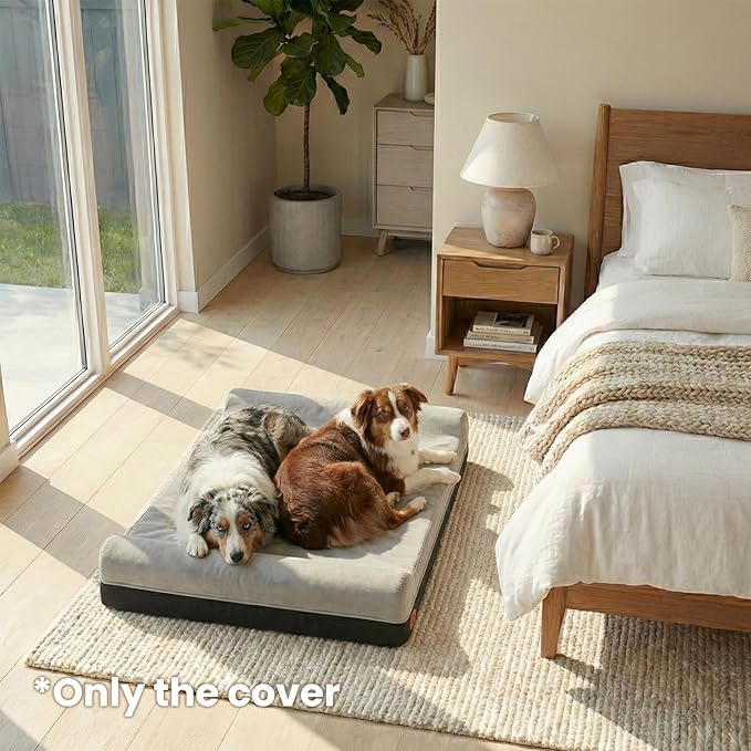 Laifug Extra Large Pet/Dog Bed Removable Washable Cover (Jumbo Replacement Cover (50"x36"x10") Slate Grey)