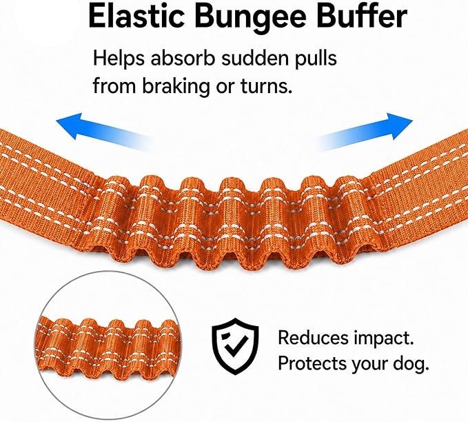Dog Seat Belt 2Pcs, Retractable Pet Car Harness, Adjustable Dog SeatBelts for Vehicle, Nylon Pet Safety with Elastic Bungee