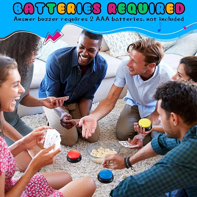 Honoson 8 Pieces Recordable Answer Buzzers Button for Trivia Games Show Buzzers Recording Buttons Gifts for Classroom Team(Bright Color)
