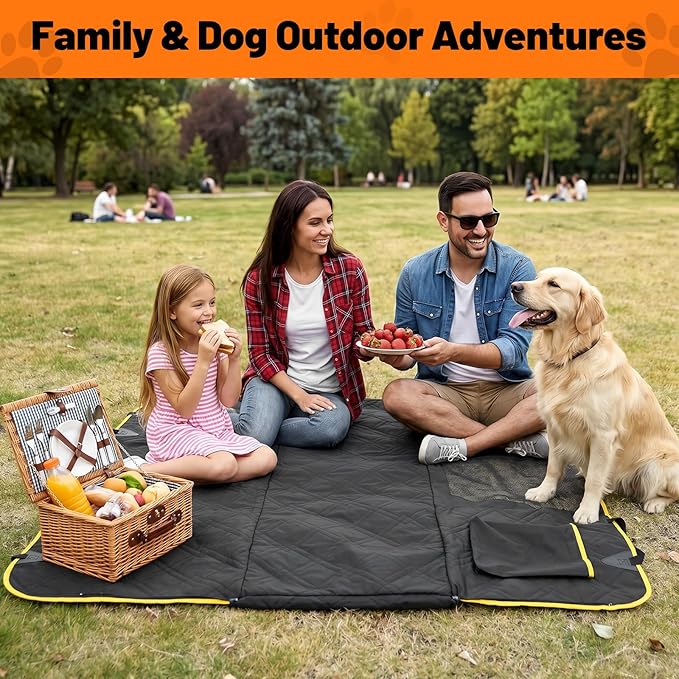 Dog Back Seat Cover, 600D Heavy Duty Durable Rear Seat Protector Waterproof Dog Hammock for Car Scratch Proof with Nonslip Universal for Sedan, Trucks and SUV (Black) (Black)