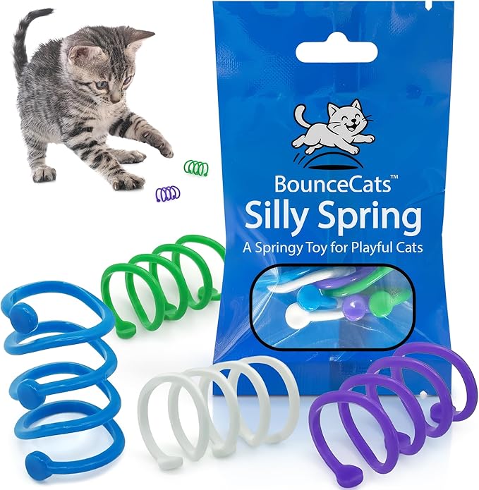Cat Spring Toys Cats Can't Resist – Family Made in the USA, Set of 4