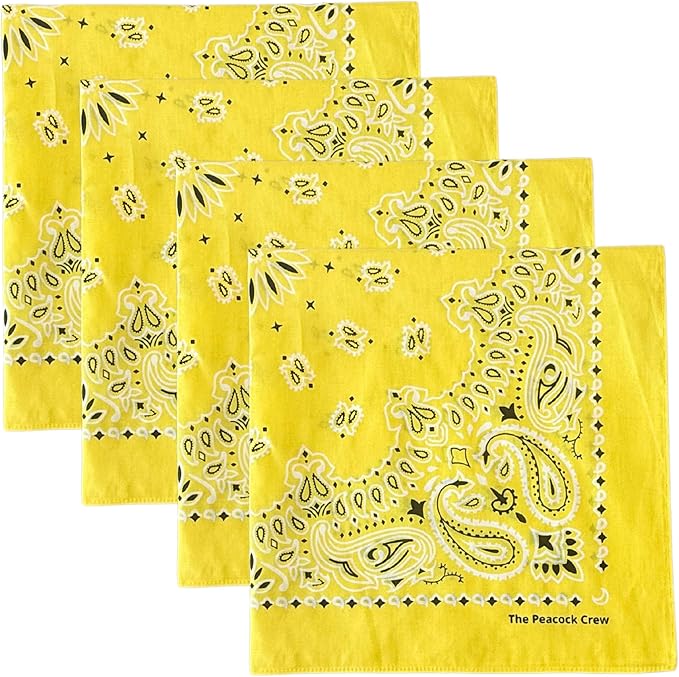 The Peacock Crew Premium Soft Cotton Bandanas Pack for Men and Women Paisley 22 x 22 inches