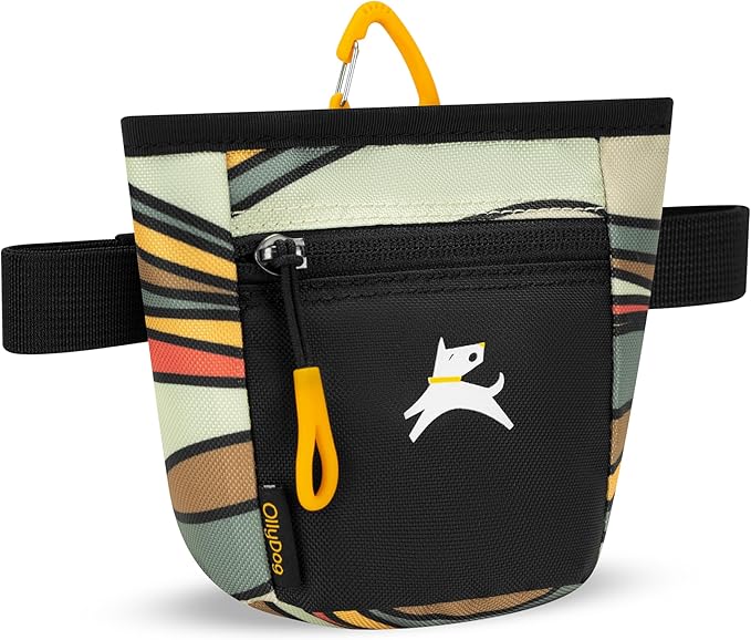 OllyDog Goodie Treat Bag, Dog Treat Pouch, Waist Belt Clip for Hands-Free Training, Magnetic Closure, Dog Training and Behavior Aids, Three Ways to Wear (Ventura '73)