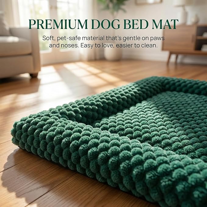 Dog Bed Mat - Durable & Cute Crate Dog Beds for Small Dogs & Cats, Comfortable Kennel Pad for Home, Crate & Travel