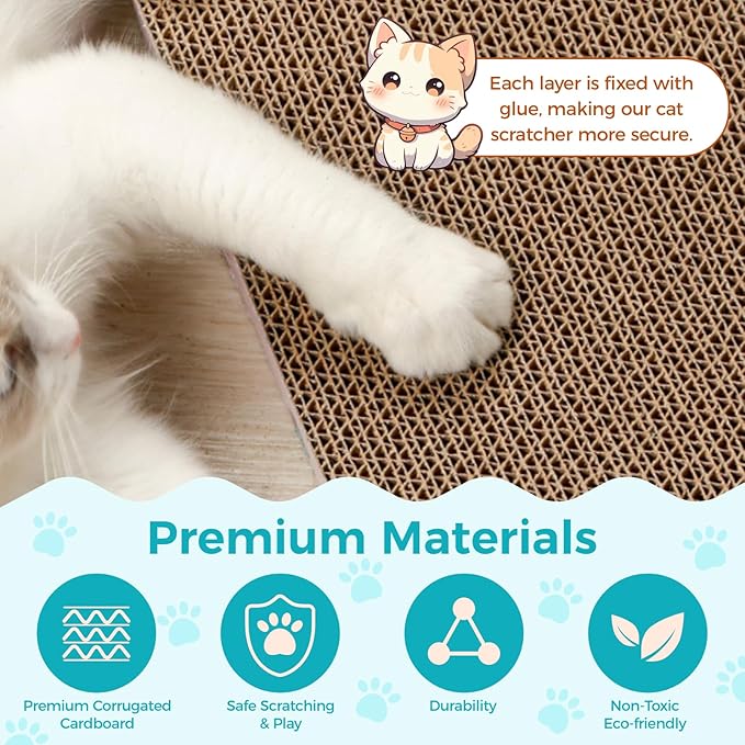 Round Cat Scratcher Refill 10 Inch - Double-Sided Cat Scratch Pad Replacement Fits Most Round Bases, Cat Scratching Board for Indoor Cats 2-Pack