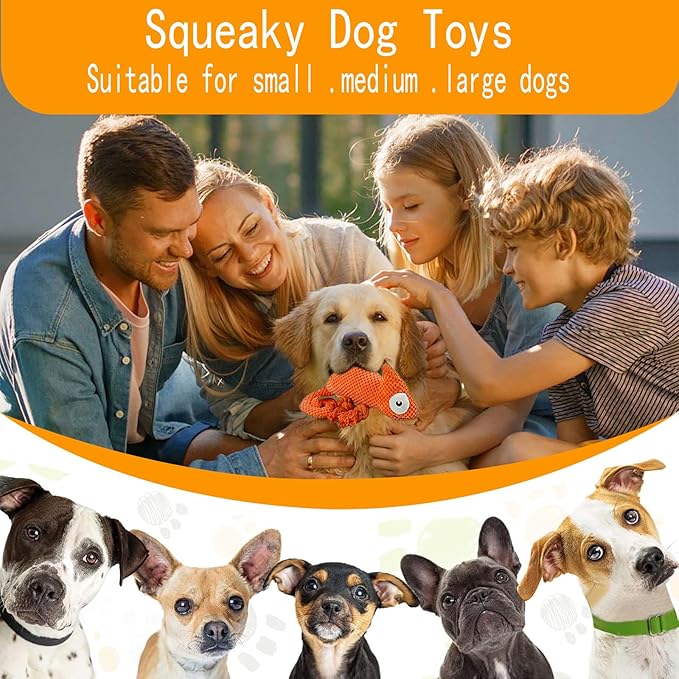 Bzonsmart Squeaky Dog Toys: Plush Soft Toys Dog Chew Toys for Puppy, Small, Medium, Large Dogs