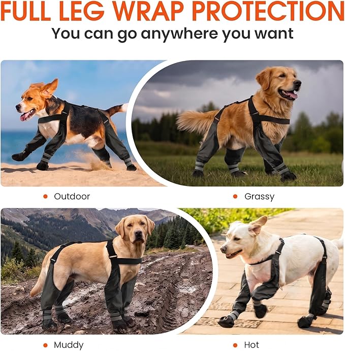 Waterproof Dog Boots for Small Medium Dogs Dog Paw Protectors Dog Suspender Boots Anti-Slip Pet Shoes for Outdoor Walking Stay-On,Dirt-Proof Comfortable Booties
