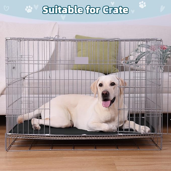 Large Dog Crate Pad Bed, Waterproof Pet Bed for Large Dogs, Outdoor Pet Bed with High Resilience Foam,Wipe Clean & Easy Rinse, Anti Slip 41 inch Black