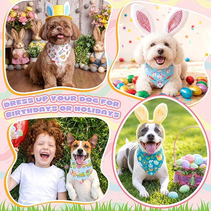 Sanwuta 72 Pcs Spring Dog Bandana Bulk Washable Puppy Triangle Scarfs Cat Bandanas Rabbit Adjustable Soft Spring Pattern Pet Triangle Bibs Accessories for Small Medium Dogs Cats Pets Costume