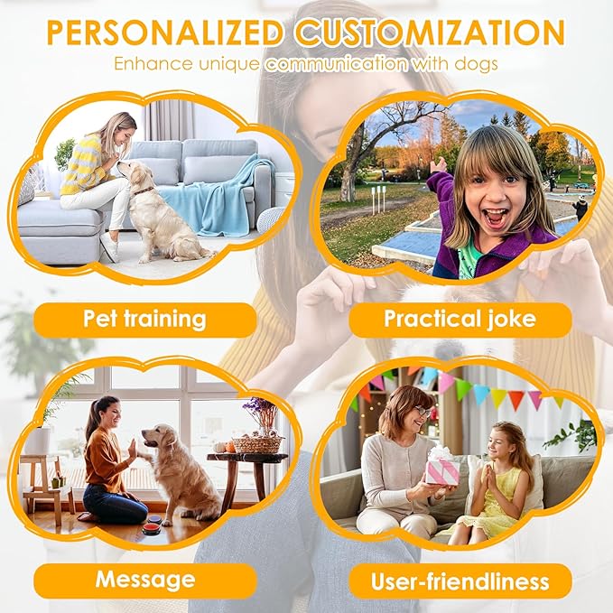 8Pcs Dog Buttons for Communication Battery Powered Voice Recording Buttons Plastic Dog Talking 8 Colors Communication for Training Your to Talk