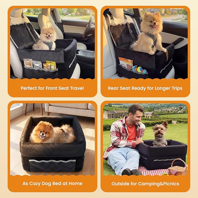 Elevated Dog Cat Car Safety Seat (Large)
