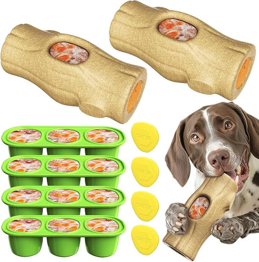 2-Pack Indestructible Chew Toys for Aggressive Chewers - Dog Toys to Keep Them Busy with Durable Nylon & Treat Dispenser to Relieve Boredom & Anxiety