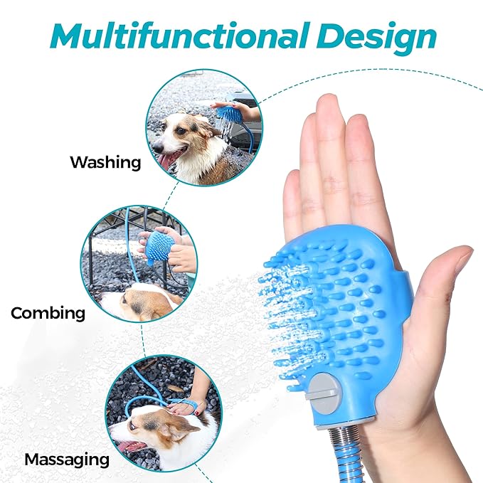 Fogatti Grooming Sprayer with 7.2 FT Long Hose, Indoor Shower or Outdoor Garden Compatible - Ideal for Dogs and Cats