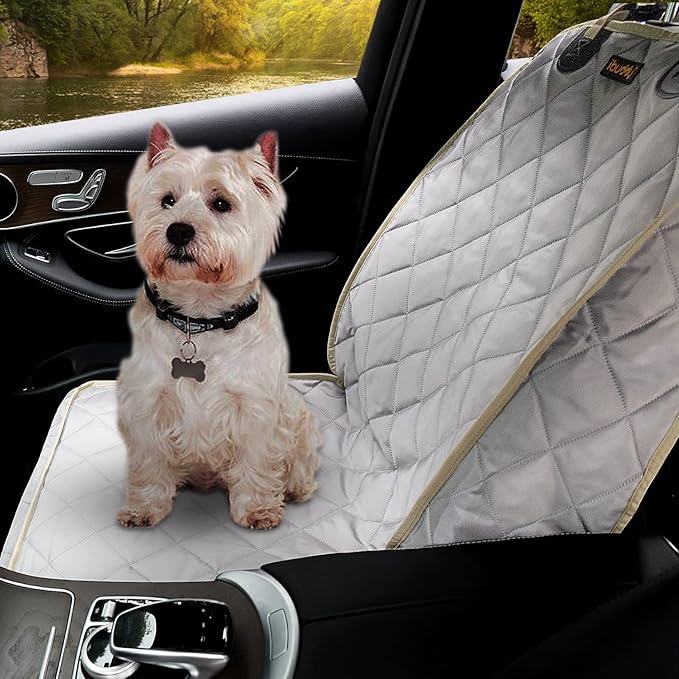 Dog Seat Cover for Front Seat Waterproof Front Seat Cover Protects Seats from Hair, Dirt, and Liquid Messes Scratch Proof Nonslip Bucket Seat Cover for Pet of Cars,Trucks and SUVs