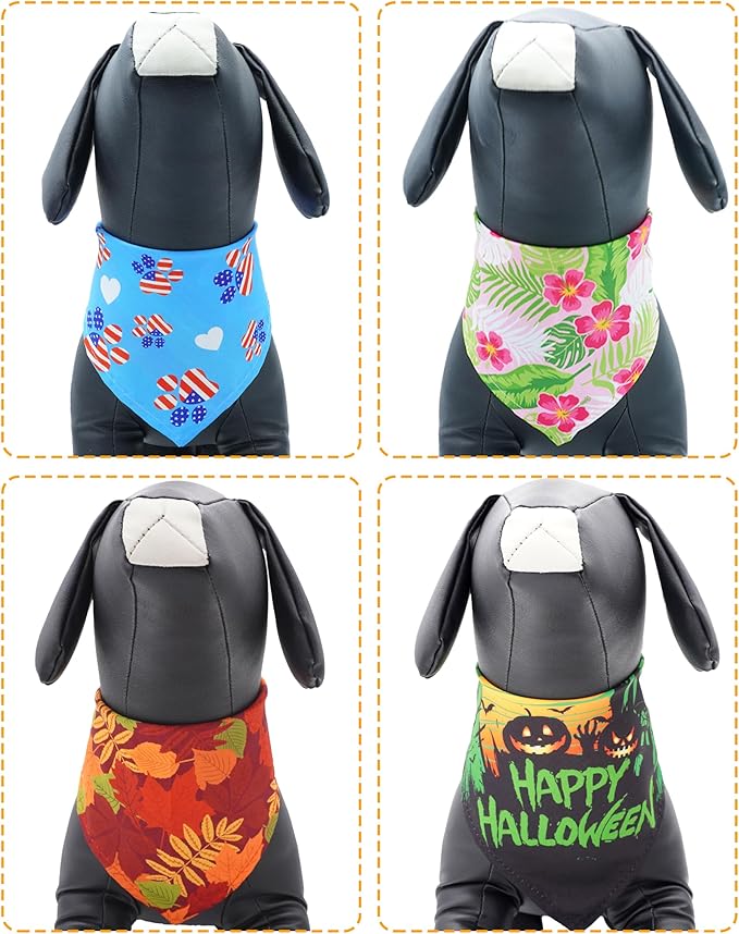 PET SHOW 50 Pack Small Dog Bandanas Bulk Assorted Random Dog Scarves Puppy Bibs Kerchief Set for Medium Dogs Girl Boy Pet Holiday Party Grooming Accessories