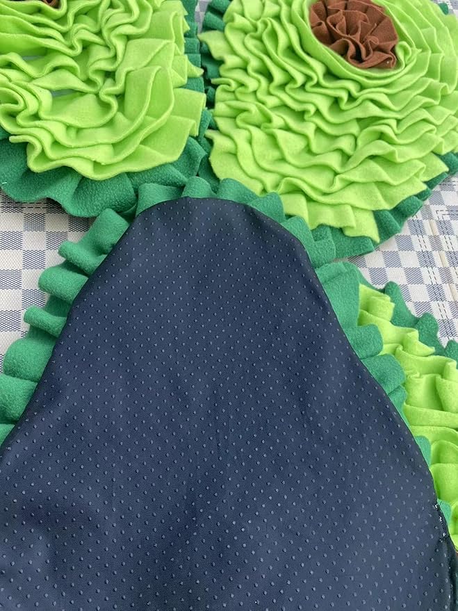 A Pair of Avocado Style Washable Anti Slip,Green Tough Feeding mat for Dogs, Pets Food Puzzles, pet Sniffing Foraging Snuffle mat