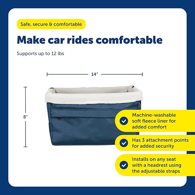 PetSafe Happy Ride Booster Seat - Navy - 12 lb