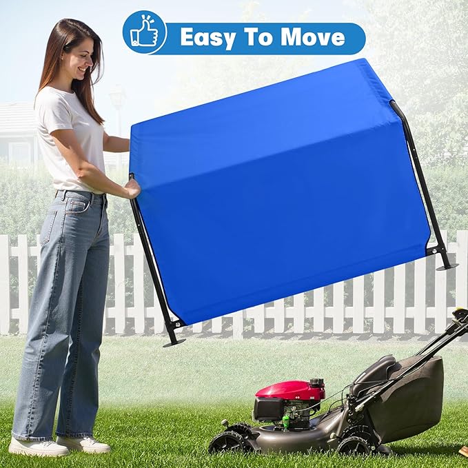 Dog Shade Shelter Outside 4'x4'x3' Tent for Large Medium Dogs, Outdoor Sun Rain Canopy Pet House for Livestock Pigs Cats with Waterproof Roof Ground Nails,Deep Blue