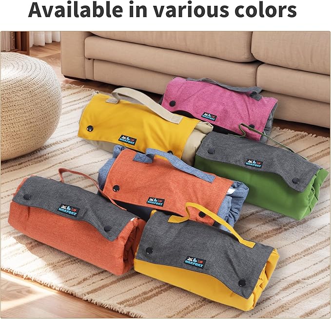 Outdoor Foldable Dog Mat Durable Teflon-Coated Oxford Material Waterproof Thin Dog pad Travel-Friendly Machine Washable Design for Camping/Car (Dark Grey, Large (51.2 * 36.6 * 2 in))