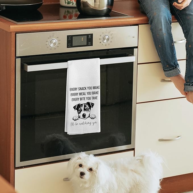 Jack Russell Terrier Dog Kitchen Towels, Jack Russell Terrier Gifts for Women Men Owners, Funny Dogs Themed Hand Towels, Dog Lover Gifts Hand Dish Tea Towel for Kitchen Decor, 16x24 Inch