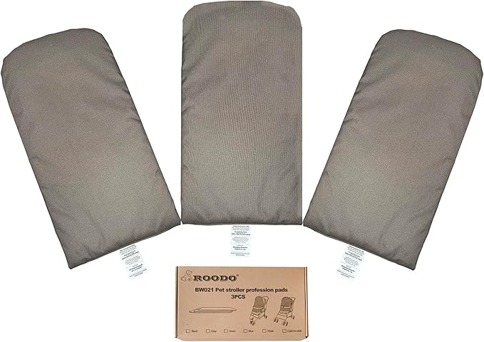 ROODO Pet Stroller Mat,Dog Stroller Cushion,Inner Pad for Exclusive Use,Original,Replaceable,Easy to Clean,Set of 3 pc(Gray)