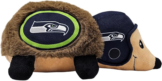 NFL Seattle Seahawks Plush Hedgehog Toy for Dogs & Cats, Cool Soft Pet Toy for Fun and Interactive Play, Dog Chew Toy with Squeaker, Licensed Hot Pet Toy