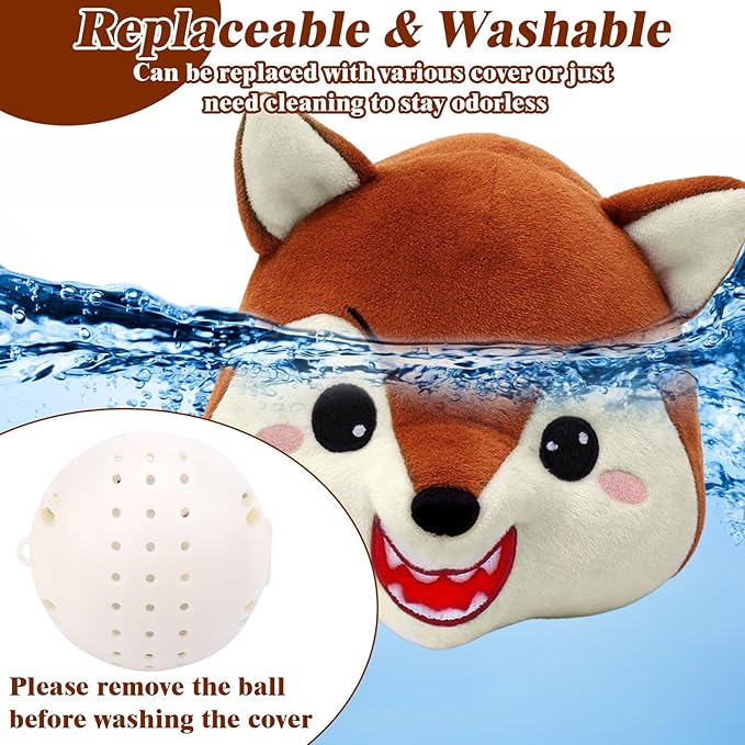 Mity rain Interactive Dog Toys with Thicken Plush, Moving Dog Toy with Recording Mode Shaking & Singing Mode Bouncing, Funny Ball Jumping to Keep Them Busy & Chase, Rechargeable (Fox)