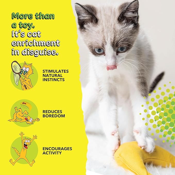 Yeowww! Catnip Chi-CAT-a Banana Toy for Cats - 7 Inches - Durable Cotton Twill - Made in the USA - Stuffed with Organically Grown Catnip