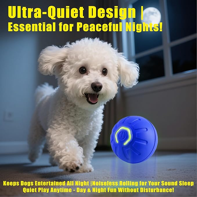 Self-Moving Dog Toy Ball – Auto Roll & Motion-Activated Play | Chew-Resistant | USB Rechargeable | for Puppies to Medium Dogs (Orange,2in Small)