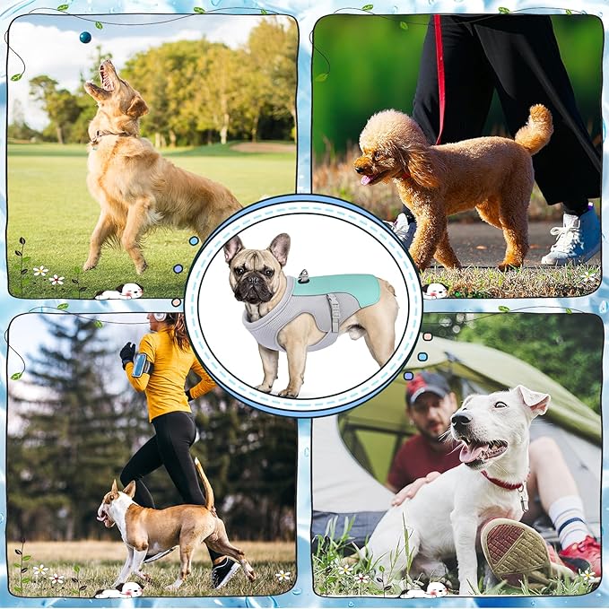 Dog Cooling Vest Dog Harness Cooler Jacket with Portable Water Bottle, for Walking Dog, Outdoor Camping and Hunting Training.（L）