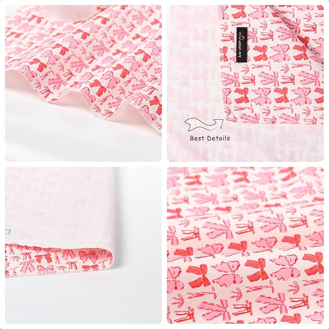 ARING PET Girl Dog Bandana, Cute Pink Bow Pet Bandanas Scarf Triangle Bibs Handkerchief for Puppy Small Medium Large Boy Girly Dogs-S