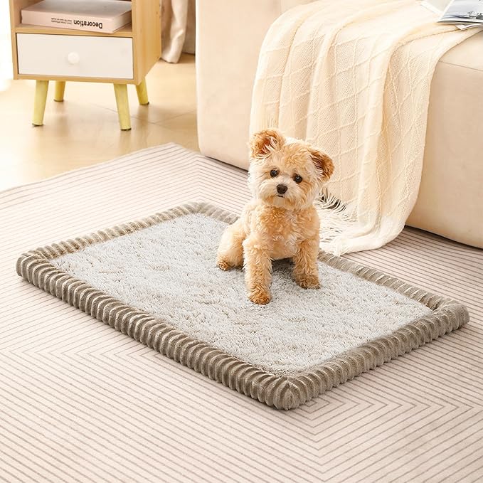 MINIDEAR Dog Crate Pad, Crate Bed Non-Skid Kennel Pad, Rubber Backing Memory Foam for Dog Bed Mat, Machine Washable Dog Bed for Crate, 19"x30"