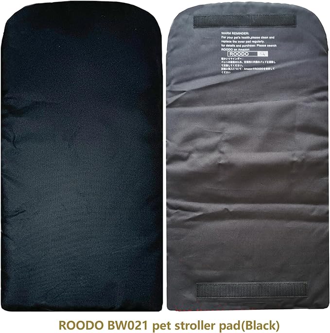 ROODO Pet Stroller Mat,Dog Stroller Cushion,Inner Pad for Exclusive Use,Original,Replaceable,Easy to Clean,Set of 3 pc(Black)