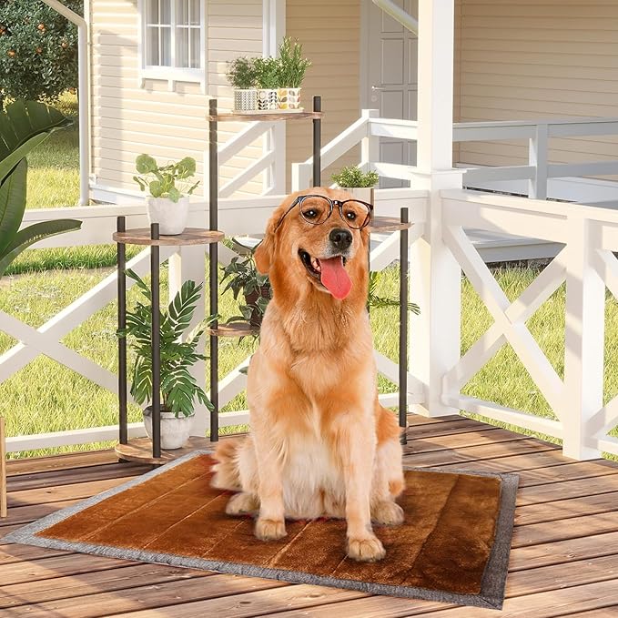 Camping Dog Bed Mats, Rollup Outdoor Dog Bed for Medium Large Dogs, Portable, Foldable, Machine Washable Pet. Bed Mat for Indoor Use 42” * 28” Grey