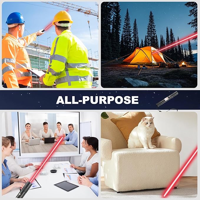 Long Range Red Laser Pointer, Laser Pointer High Power, Red Lazer Pointer Rechargeable for Hiking, Cat Laser Toy USB Charge
