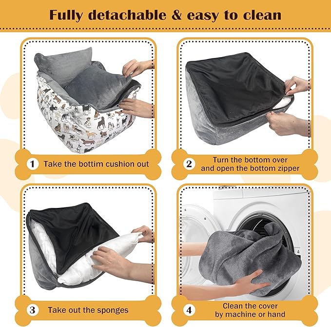 Dog Car Seats for Small Medium Sized Dogs Carseat for Car Funny Fuzzy Pet Dog Booster Car Seat Puppy Under 27 Lbs with Soft Plush Cushion&Washable Removable Cover