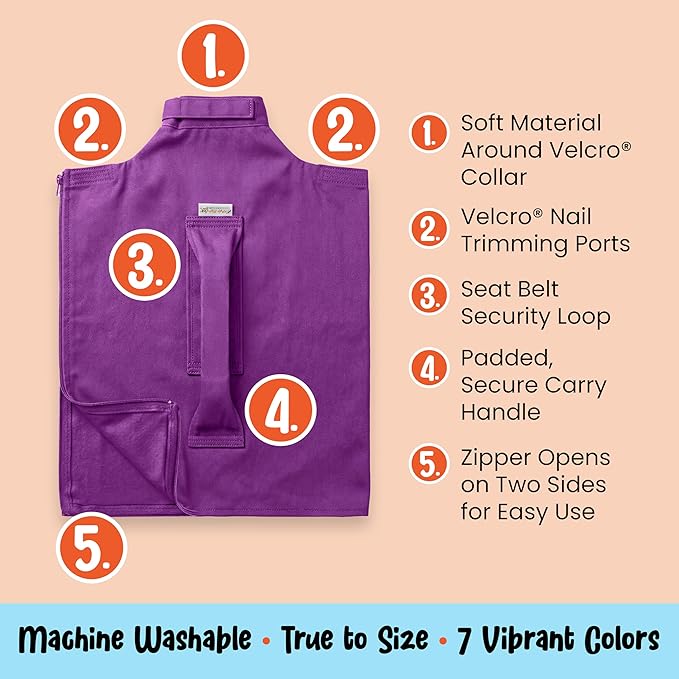 Cat-in-the-Bag Cozy Comfort Carrier - Extra Large Lavender Pet Carrier and Cat Carrier Soft for Grooming, Vet Visits, Medication Administration, Dental Care, and Nail Trimming