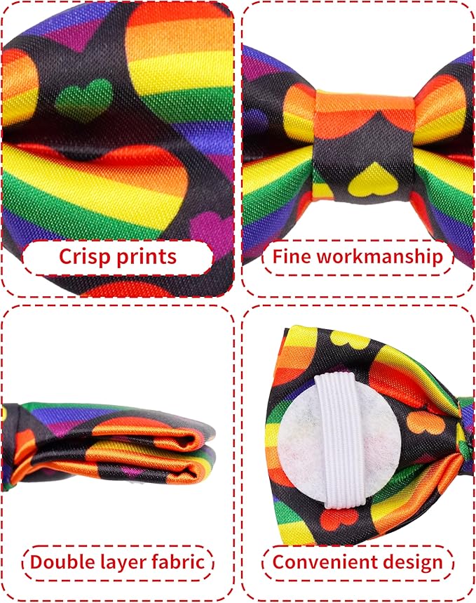 PET SHOW 10 Pack Holiday Small Dog Bow Ties Sliding Collar Attachments Puppy Cats Festival Bowties for Medium Dogs Spring Summer Bowknots Birthday Party Pet Grooming Accessories(Small)