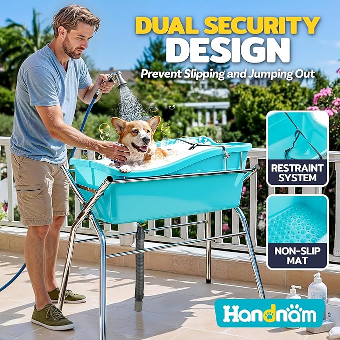 Metal Dog Bath Tub, Portable Dog Washing Bathing Station (Patent Design)
