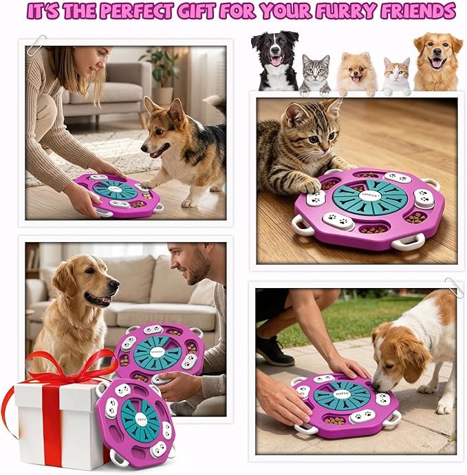 YINEYA Dog Puzzle Toy, Enrichment Toys for Dogs Training IQ & Treat Brain Games, Dog Toys to Keep Them Busy, Mental Stimulation for Dogs, Puppy Toy for Treat Dispensing, Puzzle for Small, Medium, Cats