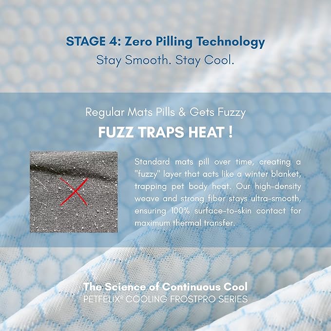 petfelix Pet Cooling Mat, Scratch Resistant Stain Resistant QMAX>0.5 for Extra Small Dogs & Small Cats Up to 10 lbs, Self Cooling Mat for Dogs, No Water or Electricity Needed, Blue, Small, 18''*14''