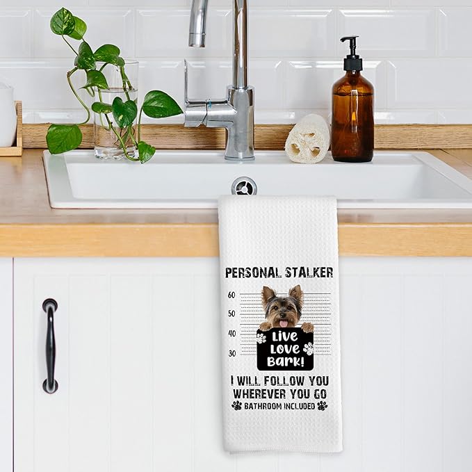 Funny Yorkshire Terrier Kitchen Dish Towels, Yorkshire Terrier Gifts for Women, Yorkie Gifts, Gift for Dog Mom Dad Lovers Hand Towels Kitchen Tea Towel Decorations, 16x24inch