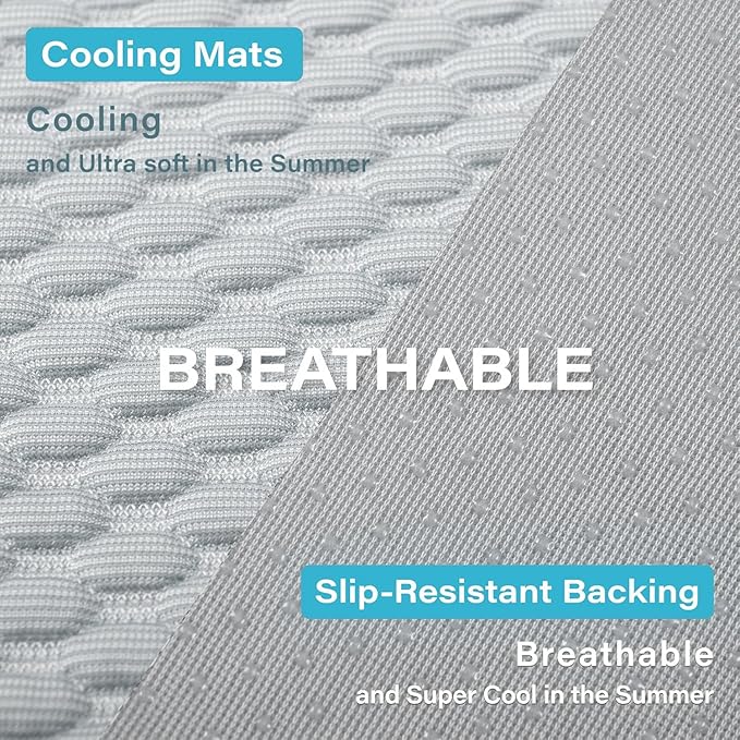 MICROCOSMOS Sleeping Pad & Pet Cooling Mat- Breathable Bubble Surface, EZ Clean. Keep Cooling for Pets, Kids and Adults in Summer.(GreyWhite, 48" x 24")
