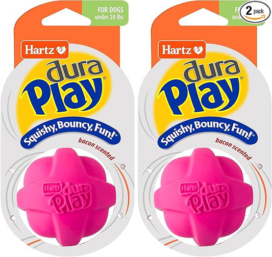 Hartz DuraPlay Bacon Scented Dog Toys, Small (Assorted Color) (Pack of 2)