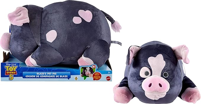 Mattel Disney and Pixar Toy Story 5 Blaze’s Pet Pig Feature Plush with Snout Activated Sounds, Soft Toy, Stuffed Animal